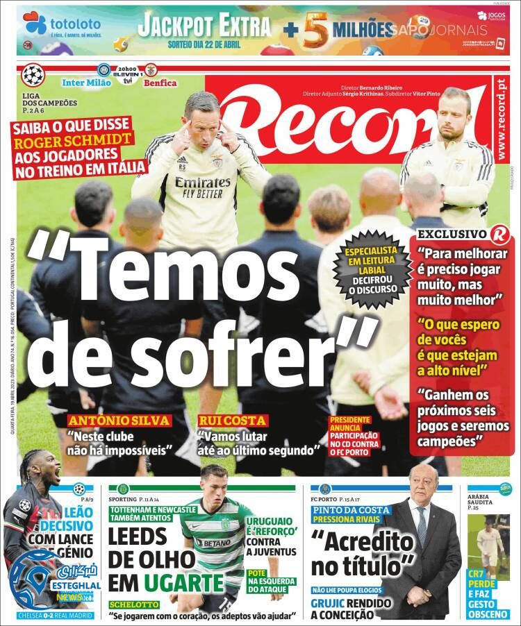 روزنامه ورزشی رکورد چهارشنبه 30 فروردین 1402 