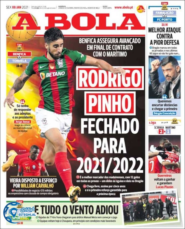 روزنامه ورزشی آبولا جمعه 19 دی 1399