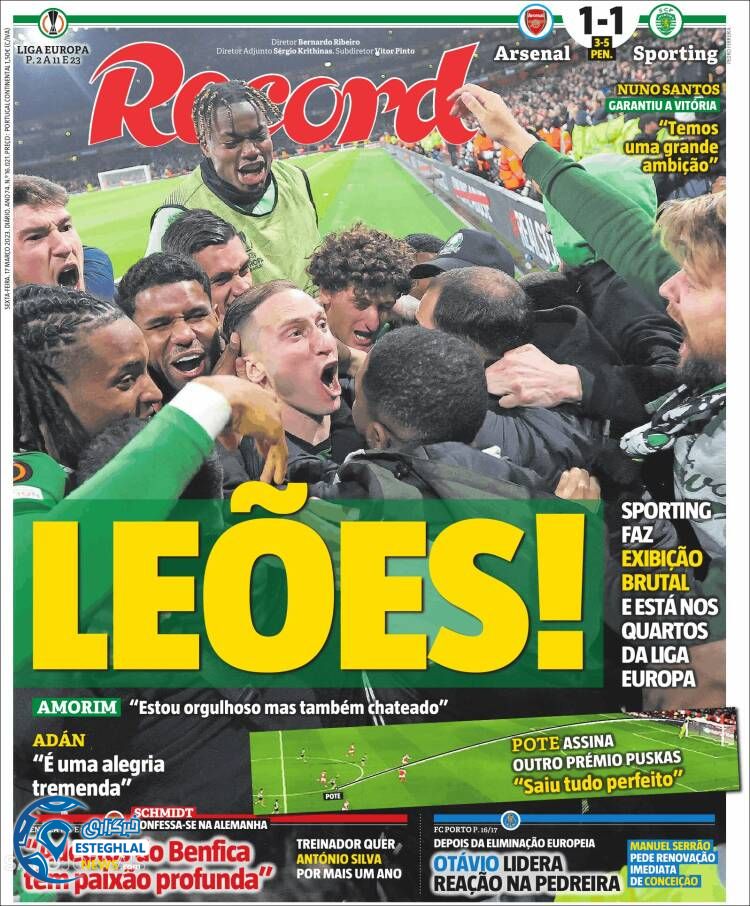 روزنامه ورزشی رکورد جمعه 26 اسفند 1401 