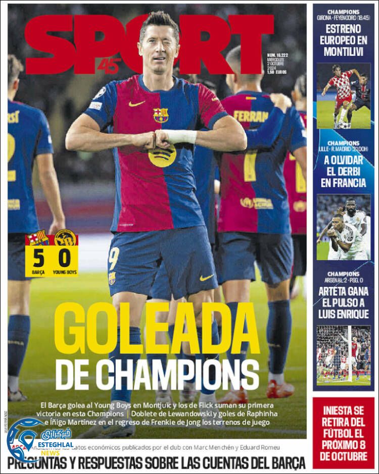 روزنامه ورزشی  اسپورت چهارشنبه 11 مهر 1403 