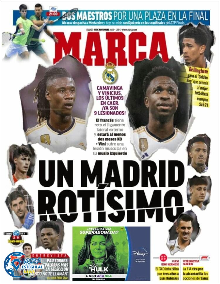 روزنامه ورزشی مارکا شنبه 27 آبان 1402 