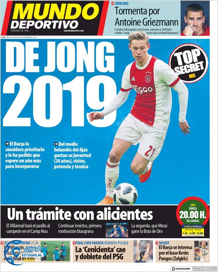 روزنامه ورزشی موندو دپورتیوو چهارشنبه 19 اردیبهشت 1397