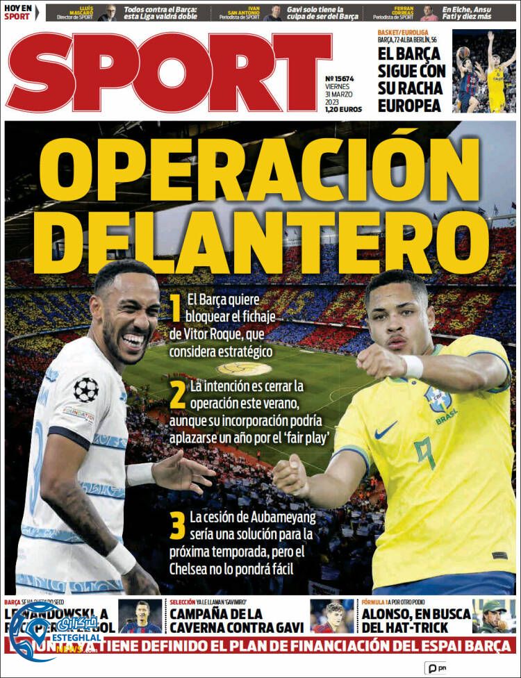 روزنامه ورزشی اسپورت جمعه 11 فروردین 1402