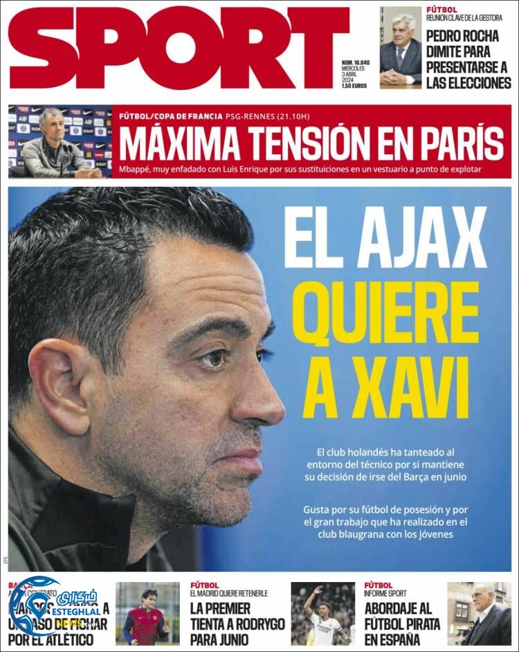 روزنامه ورزشی اسپورت چهارشنبه 15 فروردین 1403 