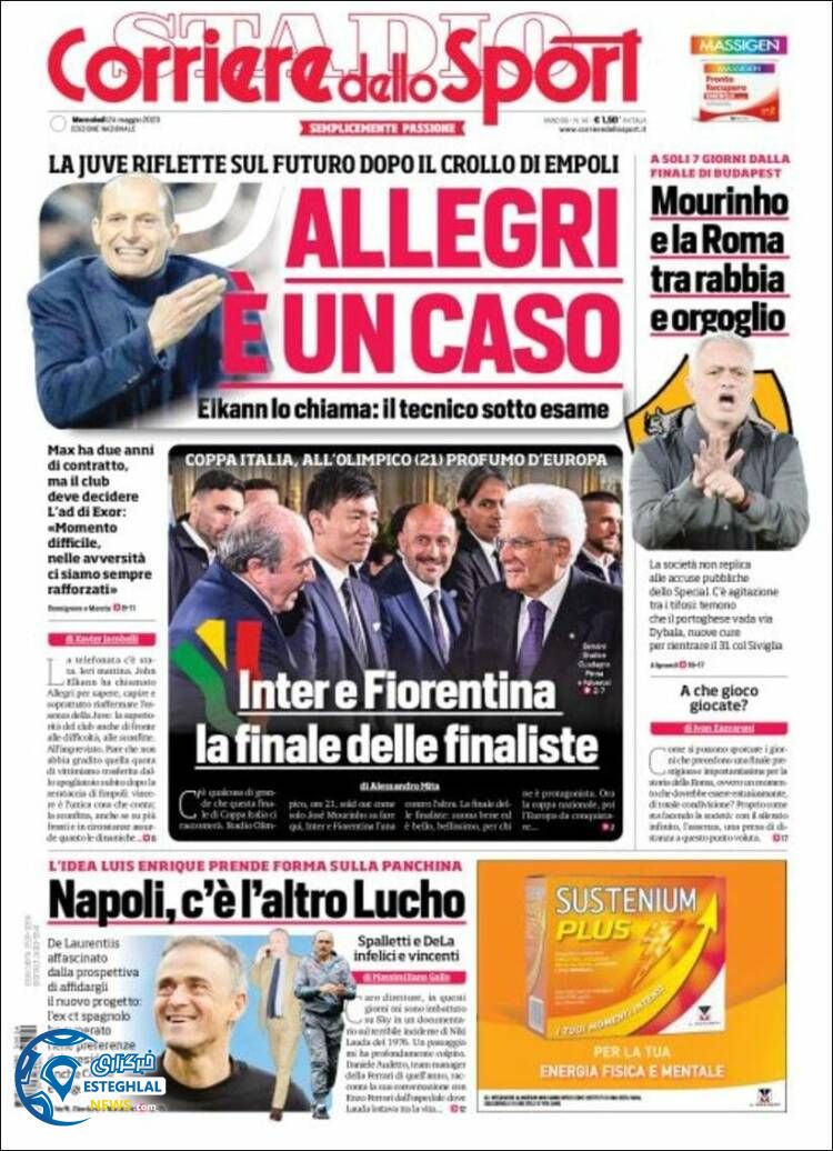 روزنامه ورزشی کوریره دلو اسپورت چهارشنبه 3 خرداد 1402 