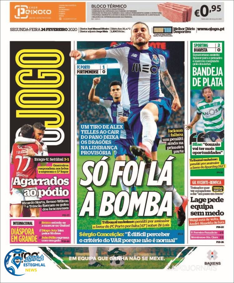 روزنامه ورزشی جوگو دوشنبه 5 اسفند 1398