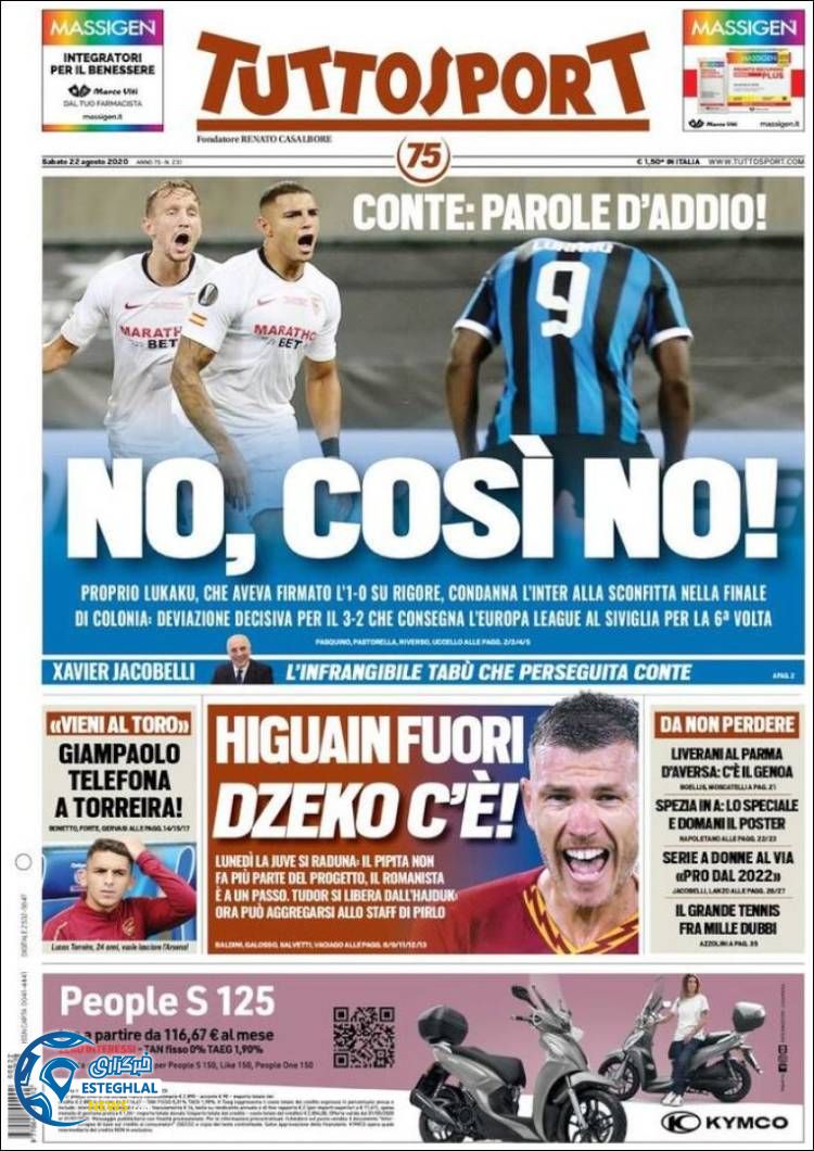 روزنامه ورزشی توتو اسپورت شنبه 1 شهریور 1399