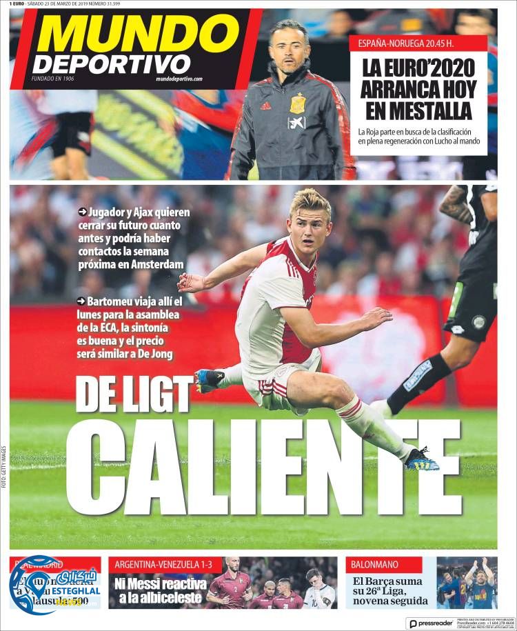 روزنامه ورزشی موندو دپورتیوو شنبه 3 فروردین 1398