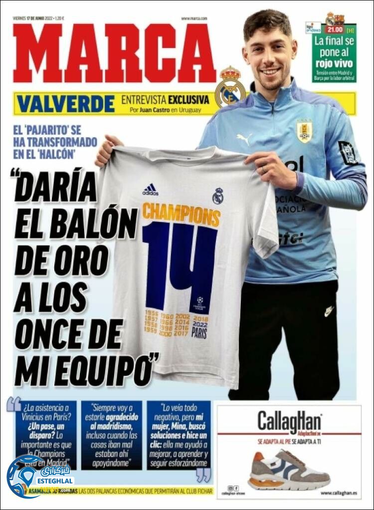 روزنامه ورزشی مارکا جمعه 27 خرداد 1401