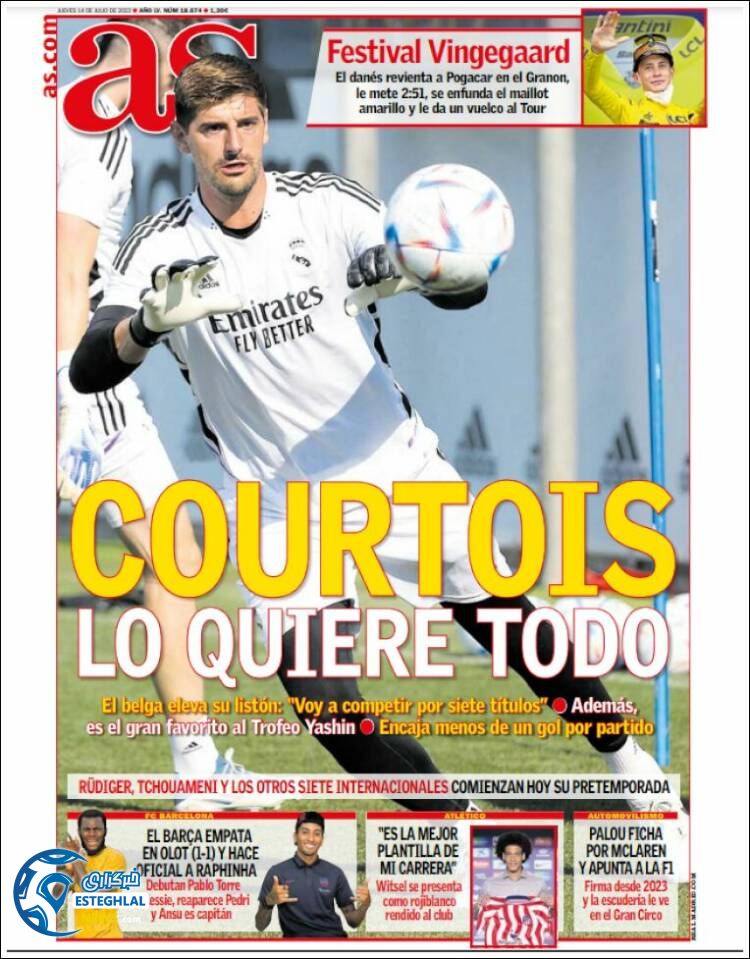 روزنامه ورزشی آ اس پنجشنبه 23 تیر 1401