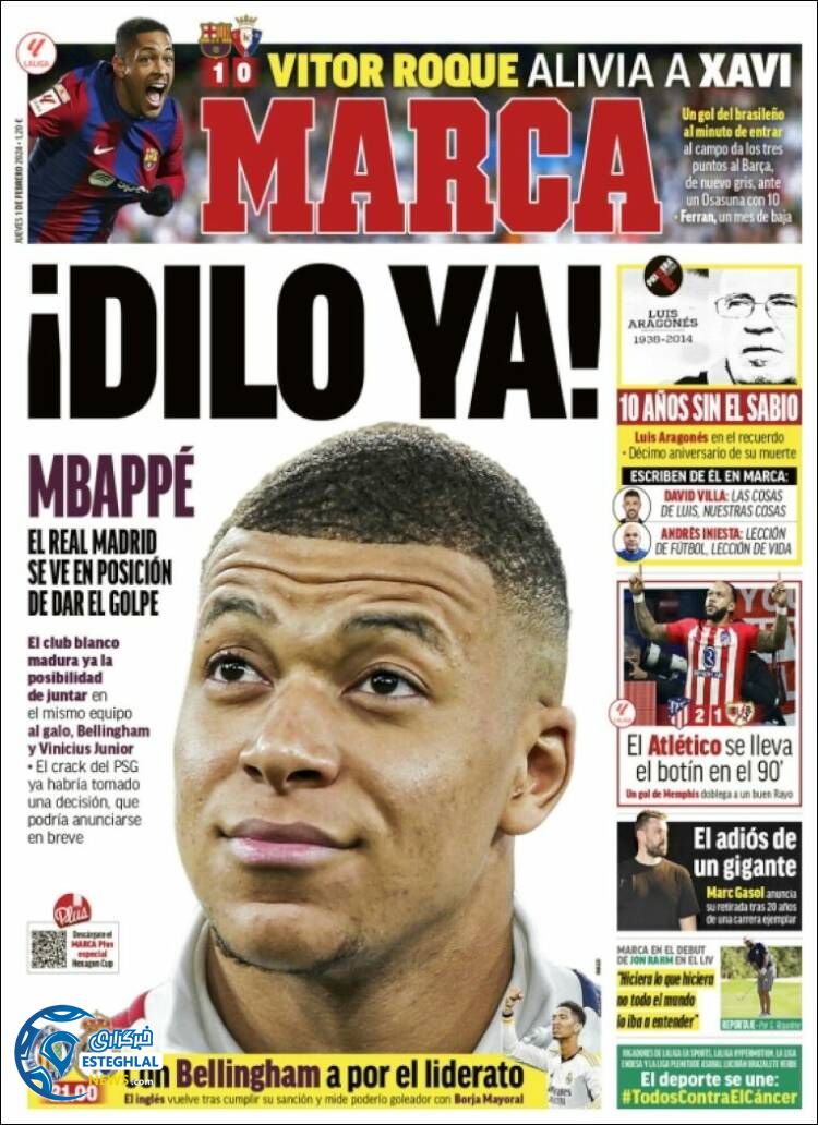 روزنامه ورزشی مارکا پنجشنبه 12 بهمن 1402 