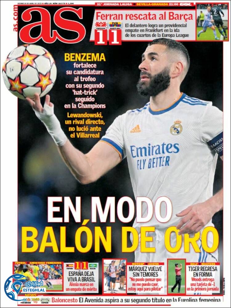 روزنامه ورزشی آ اس جمعه 19 فروردین 1401