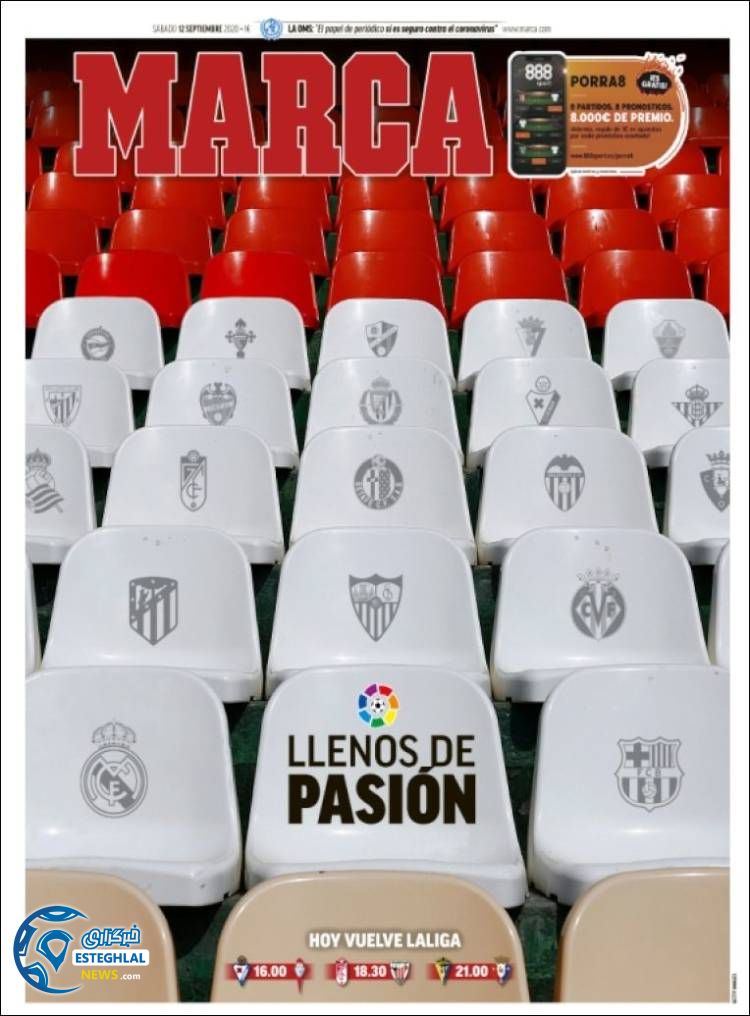 روزنامه ورزشی مارکا شنبه 22 شهریور 1399