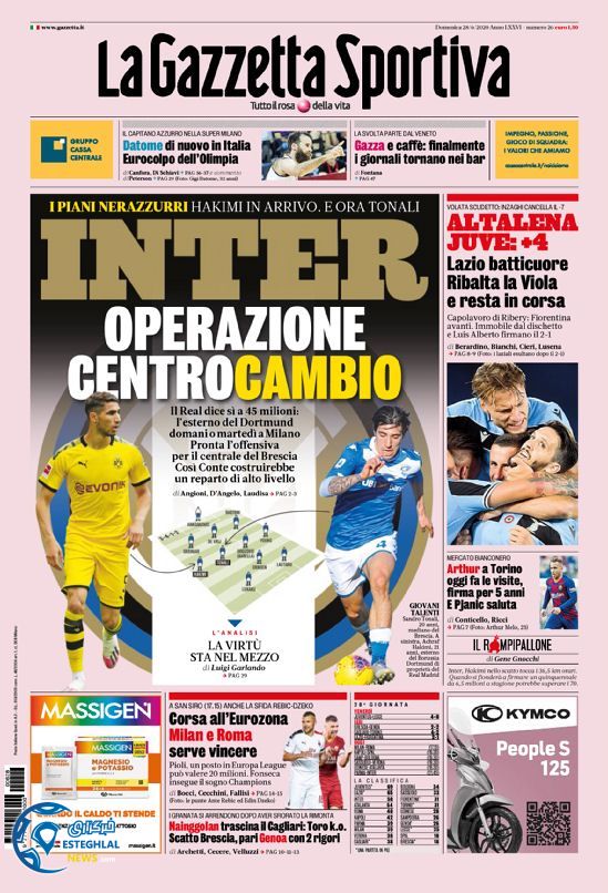 روزنامه ورزشی گاتزتا دلو اسپورت یکشنبه 8 تیر 1399