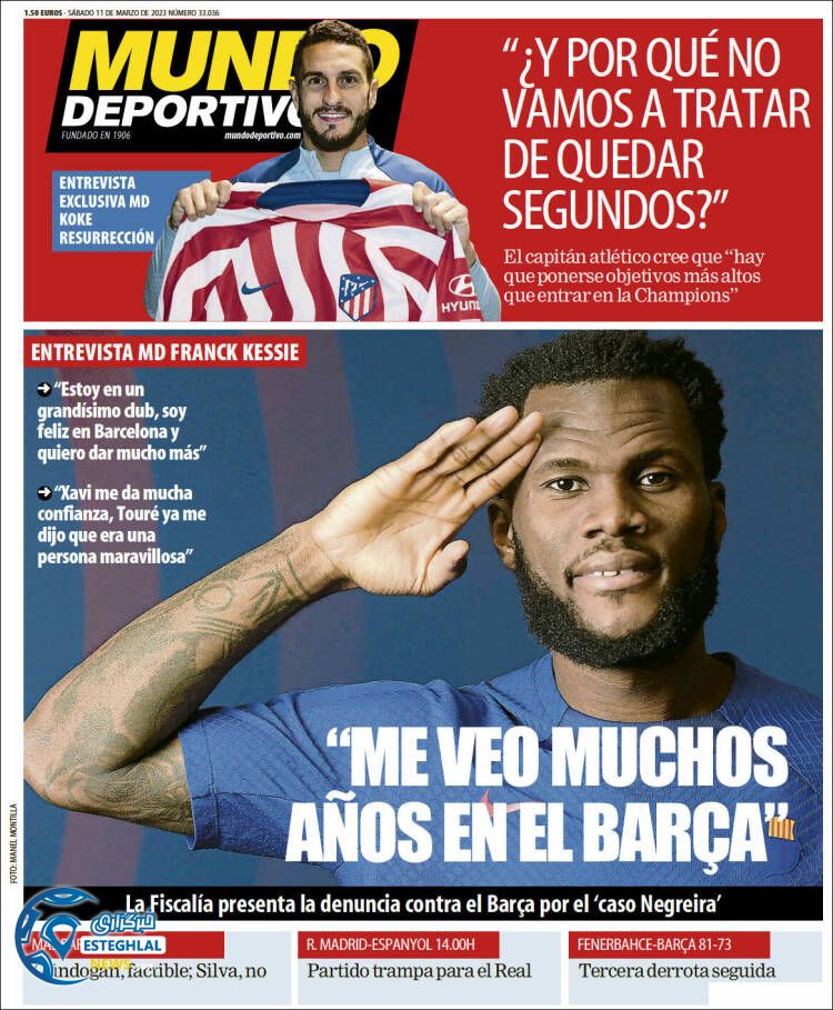 روزنامه ورزشی موندو دپورتیوو شنبه 20 اسفند 1401 