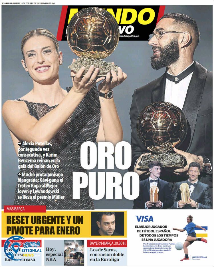 روزنامه ورزشی موندو دپورتیوو سه شنبه 26 مهر 1401 