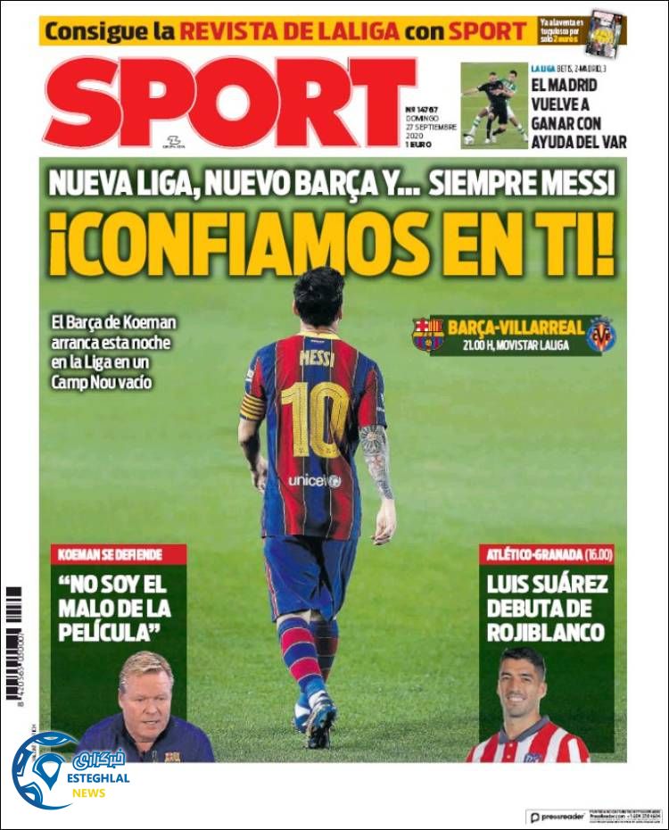 روزنامه ورزشی اسپورت یکشنبه 6 مهر 1399