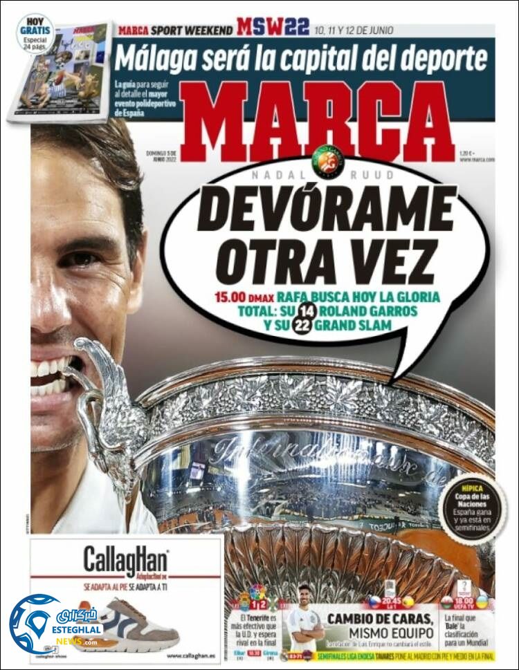 روزنامه ورزشی مارکا یکشنبه 15 خرداد 1401