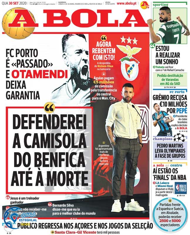 روزنامه ورزشی آبولا چهارشنبه 9 مهر 1399