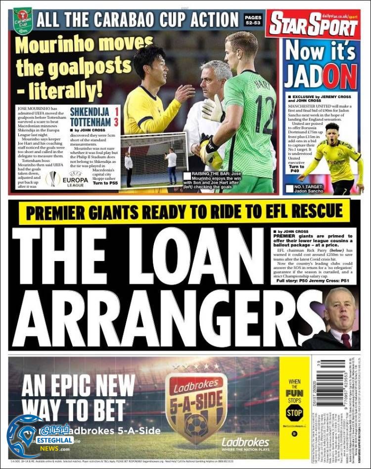 روزنامه ورزشی استار اسپورت جمعه 4 مهر 1399