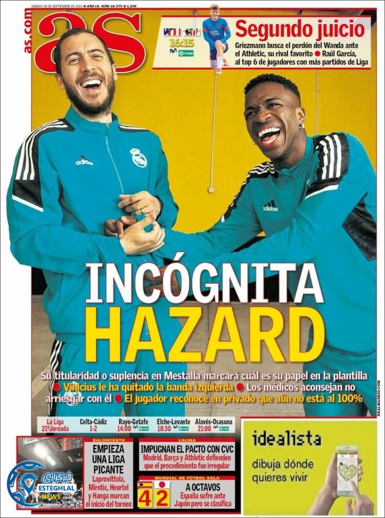 روزنامه ورزشی آ اس شنبه 27 شهریور 1400