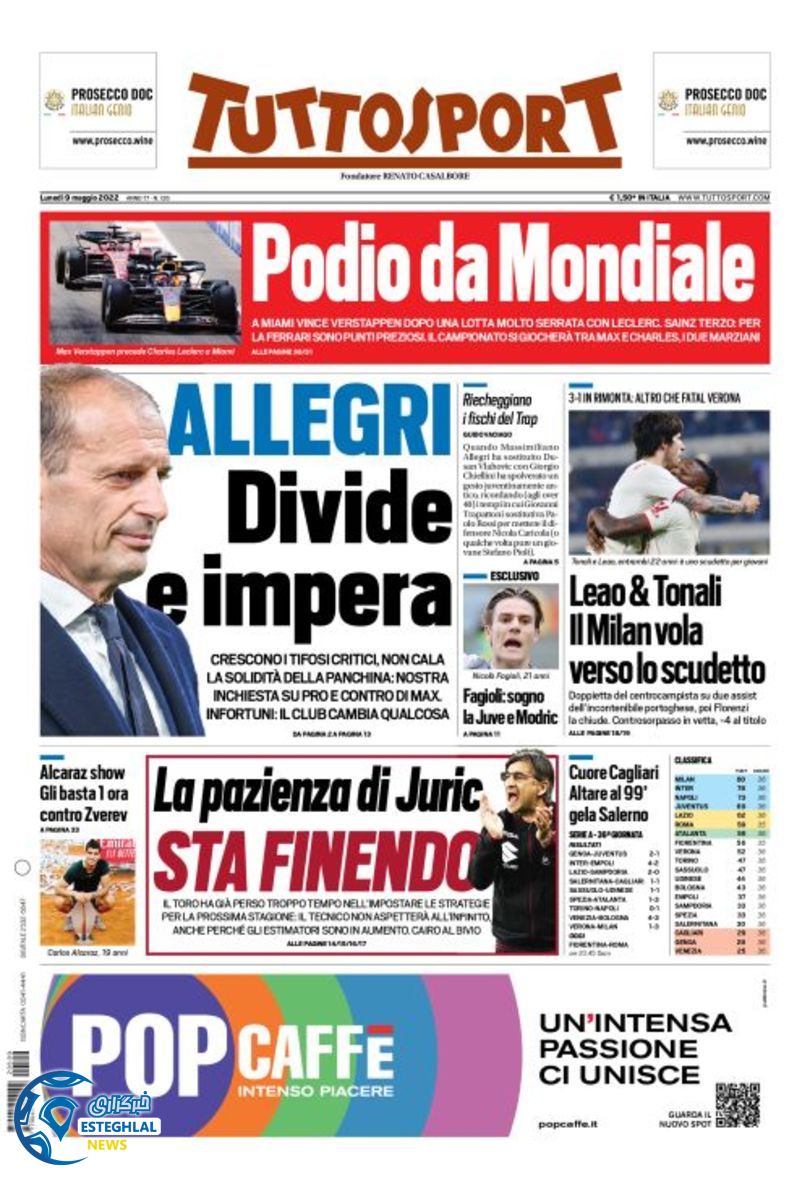 روزنامه ورزشی توتو اسپورت دوشنبه 19 اردیبهشت 1401