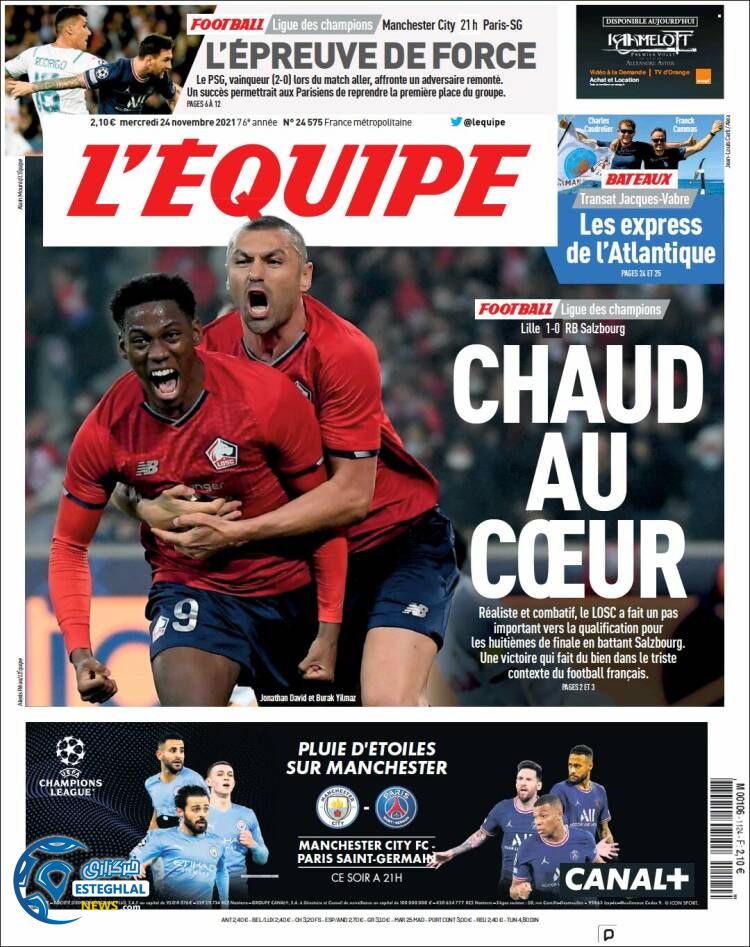 روزنامه ورزشی اکیپ چهارشنبه 3 آذر 1400