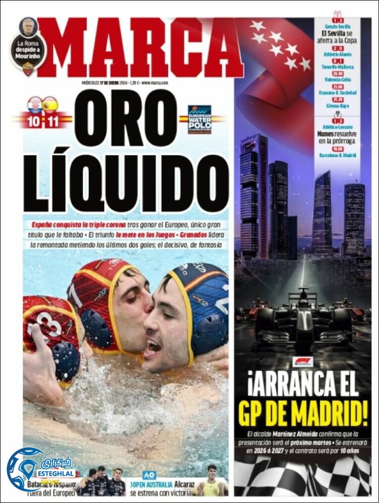 روزنامه ورزشی مارکا چهارشنبه 27 دی 1402 