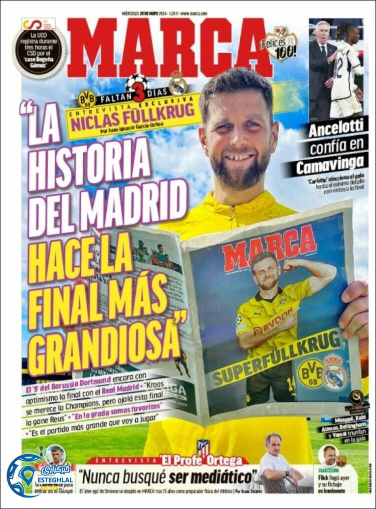 روزنامه ورزشی مارکا چهارشنبه 9 خرداد 1403 