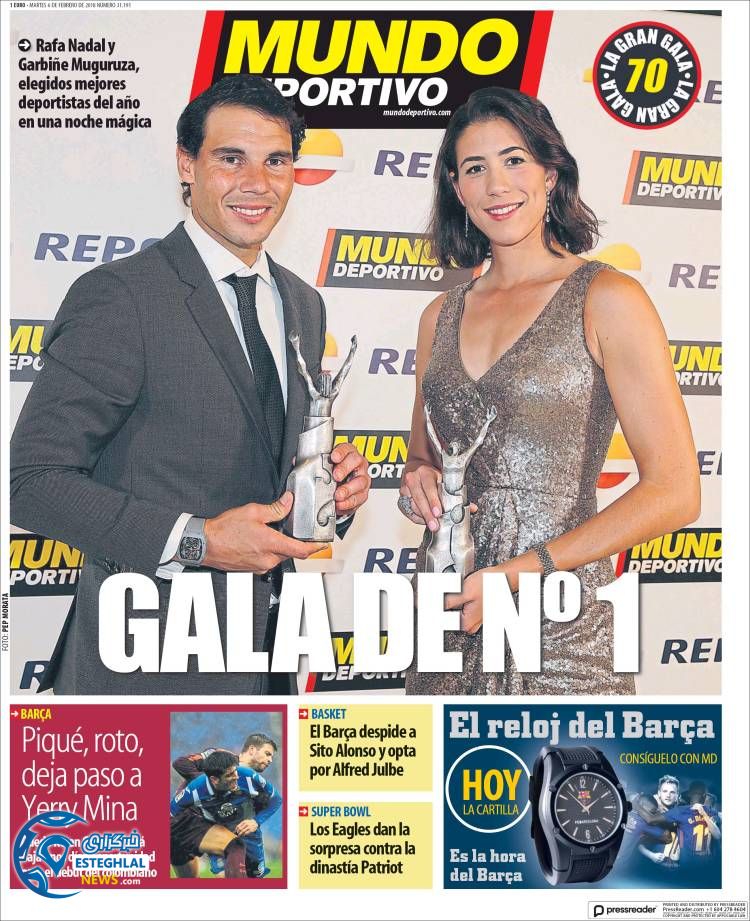 روزنامه ورزشی موندو دپورتیوو سه شنبه 17 بهمن 1396