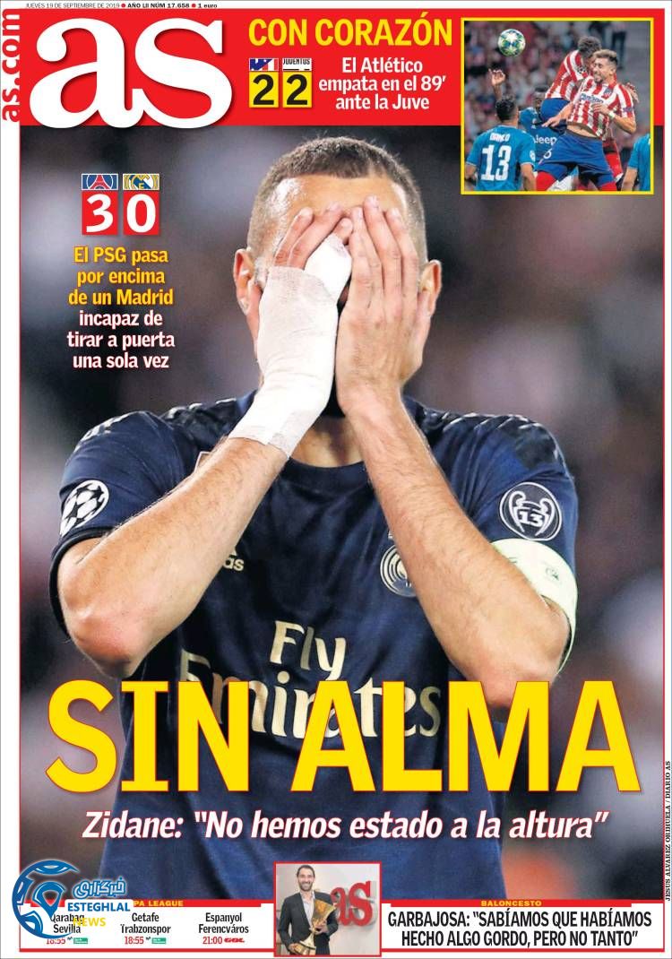 روزنامه ورزشی آاس پنجشنبه 28 شهریور 1398