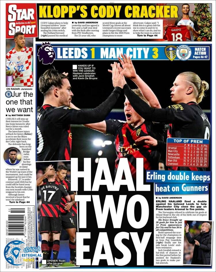 روزنامه ورزشی استار اسپورت پنجشنبه 8 دی 1401 