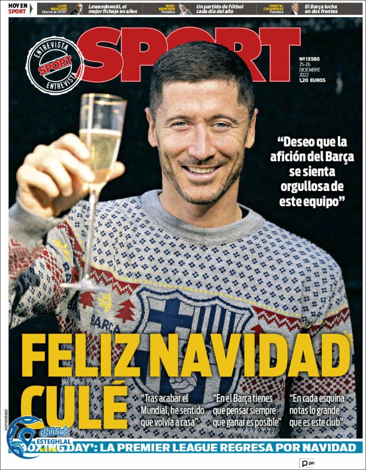 روزنامه ورزشی اسپورت دوشنبه 5 دی 1401 