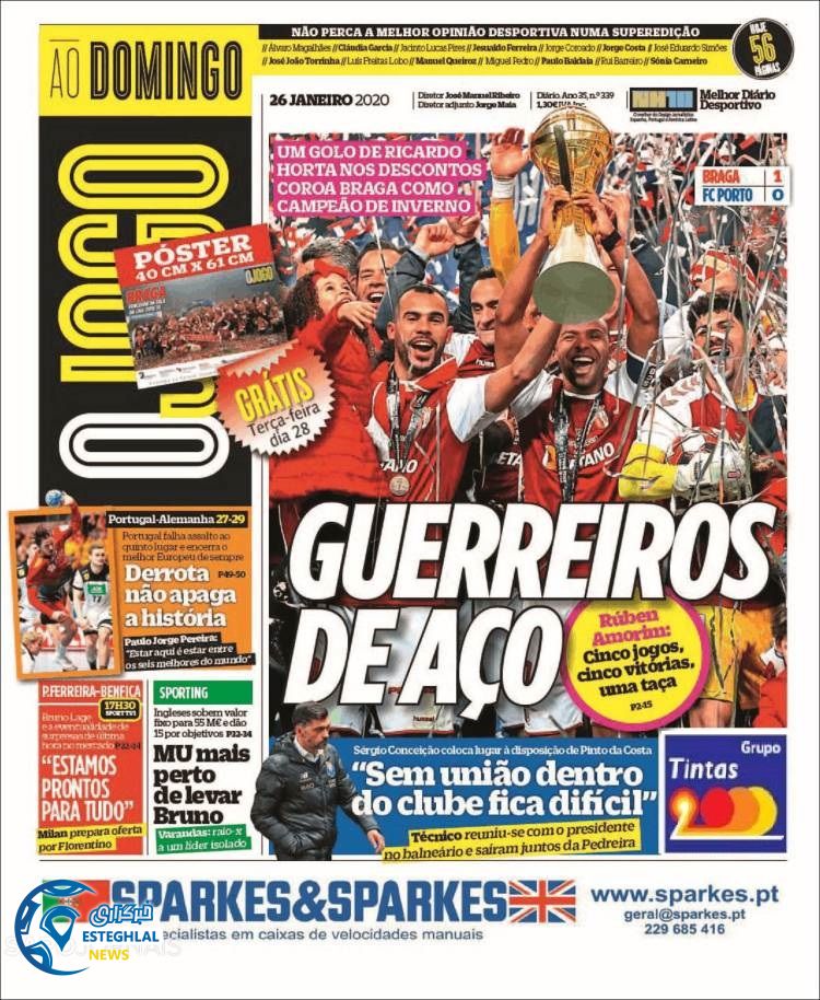 روزنامه ورزشی جوگو یکشنبه 6 بهمن 1398