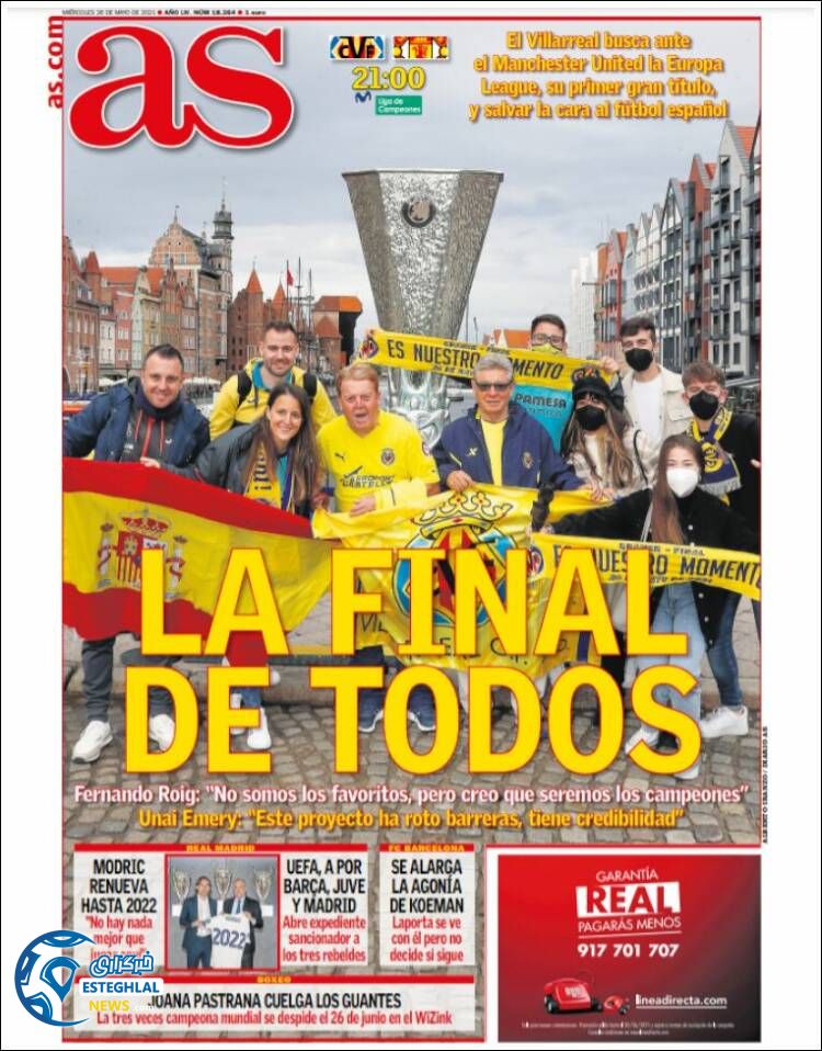 روزنامه ورزشی آ اس چهارشنبه 5 خرداد 1400