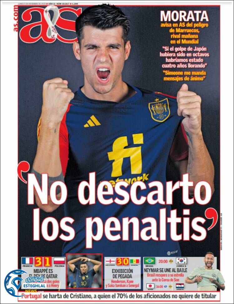 روزنامه ورزشی آاس دوشنبه 14 آذر 1401