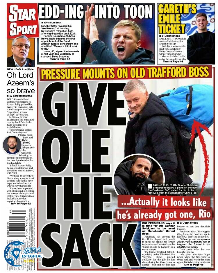 روزنامه ورزشی استار اسپورت سه شنبه 18 آبان 1400