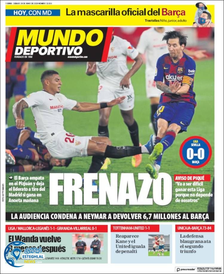 روزنامه ورزشی موندو دپورتیوو شنبه 31 خرداد 1399