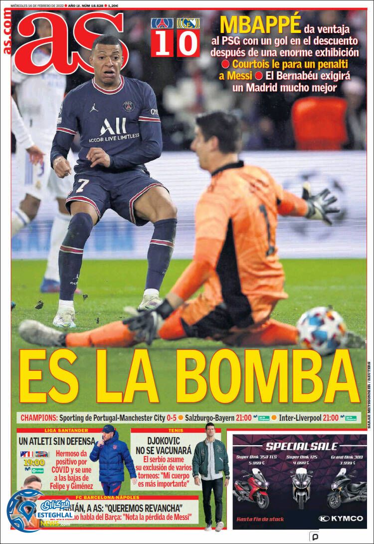 روزنامه ورزشی آ اس چهارشنبه 27 بهمن 1400