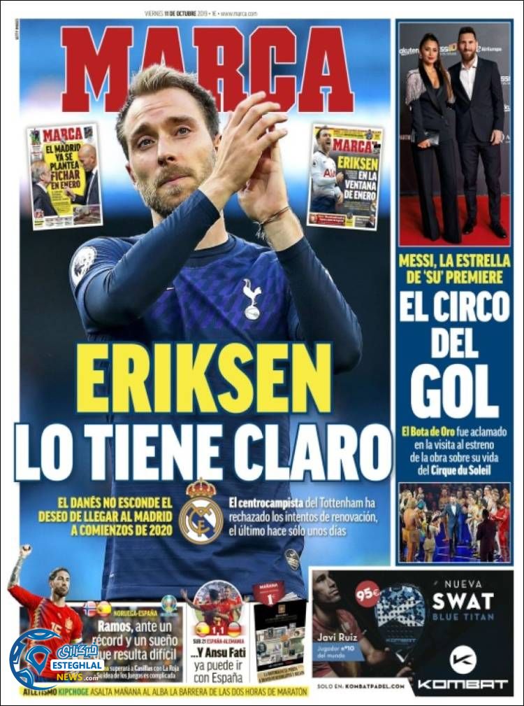 روزنامه ورزشی مارکا جمعه 19 مهر 1398