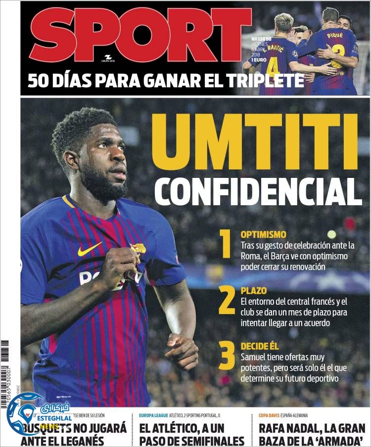 روزنامه ورزشی اسپورت جمعه 17 فروردین 1397