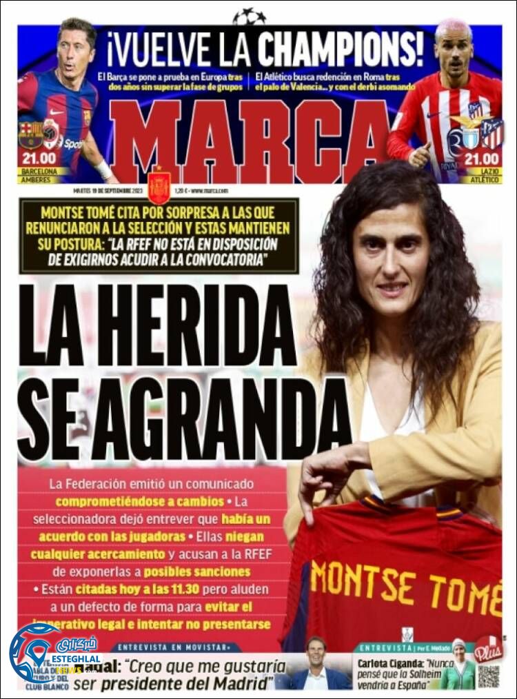 روزنامه ورزشی مارکا سه شنبه 28 شهریور 1402 