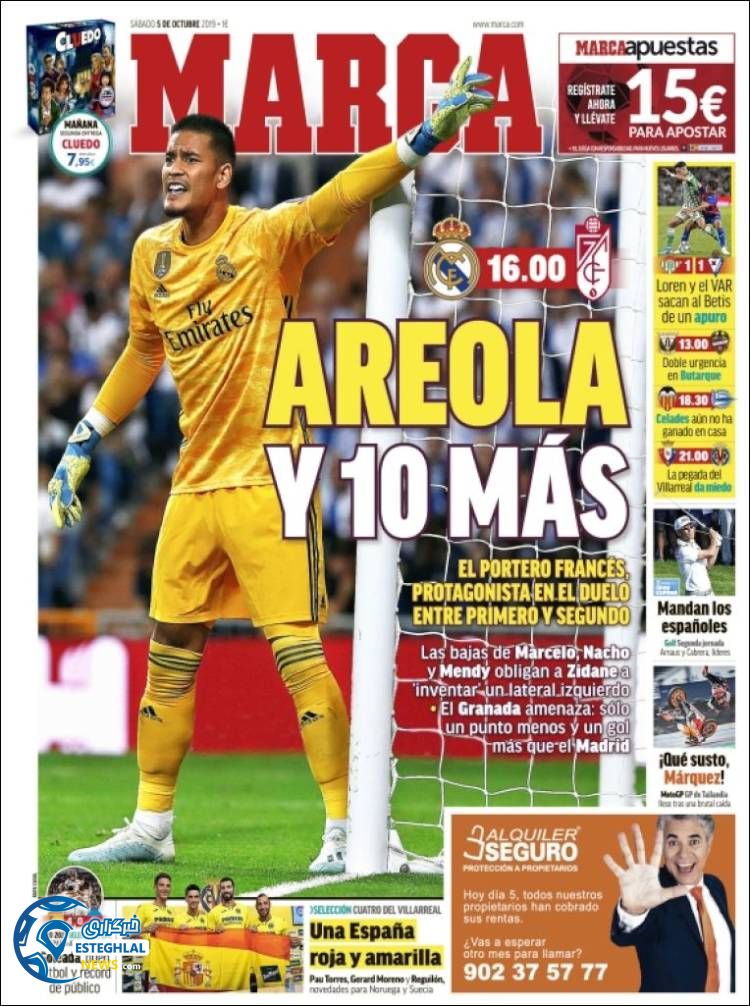 روزنامه ورزشی مارکا شنبه 13 مهر 1398