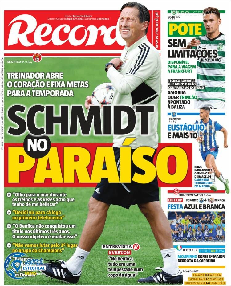 روزنامه ورزشی رکوزد دوشنبه 14 شهریور 1401 