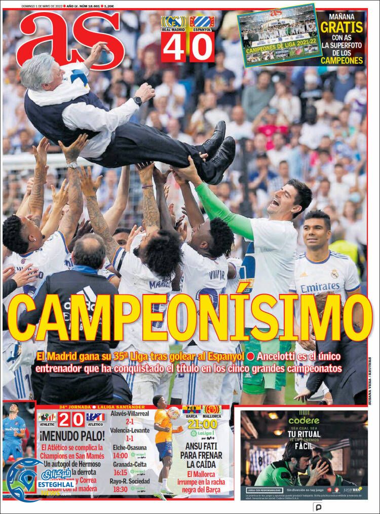 روزنامه ورزشی آ اس یکشنبه 11 اردیبهشت 1401