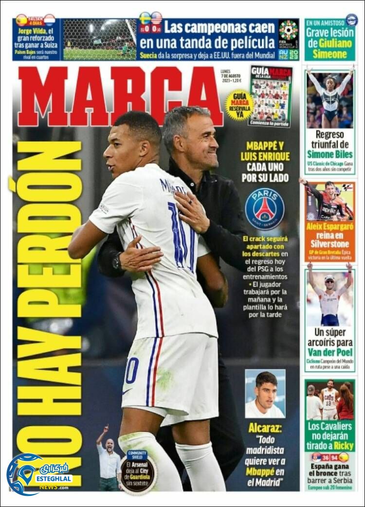 روزنامه ورزشی مارکا دوشنبه 16 مرداد 1402 