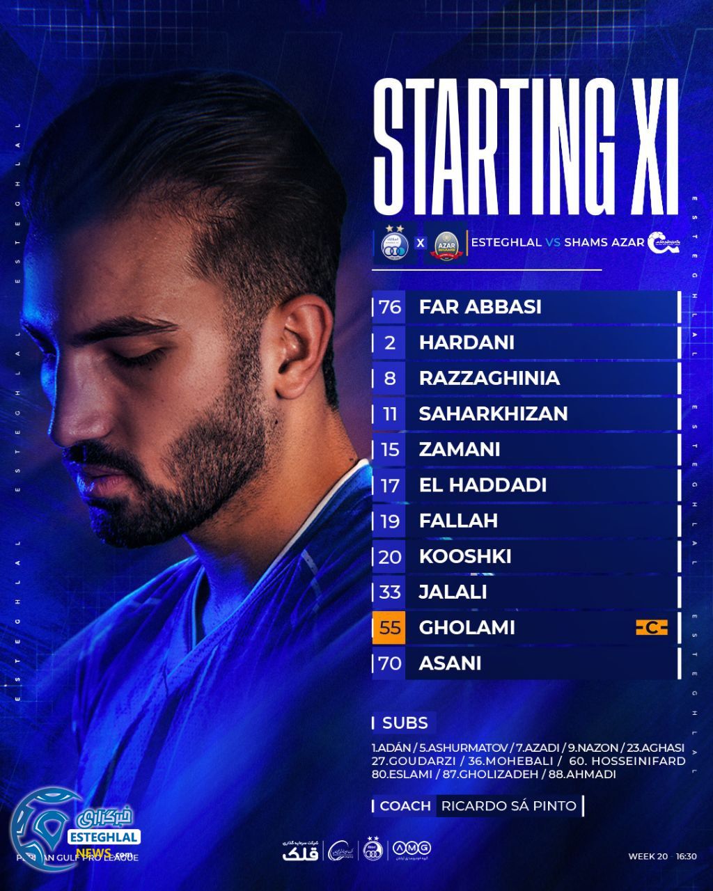 ترکیب استقلال مقابل شمس آذر