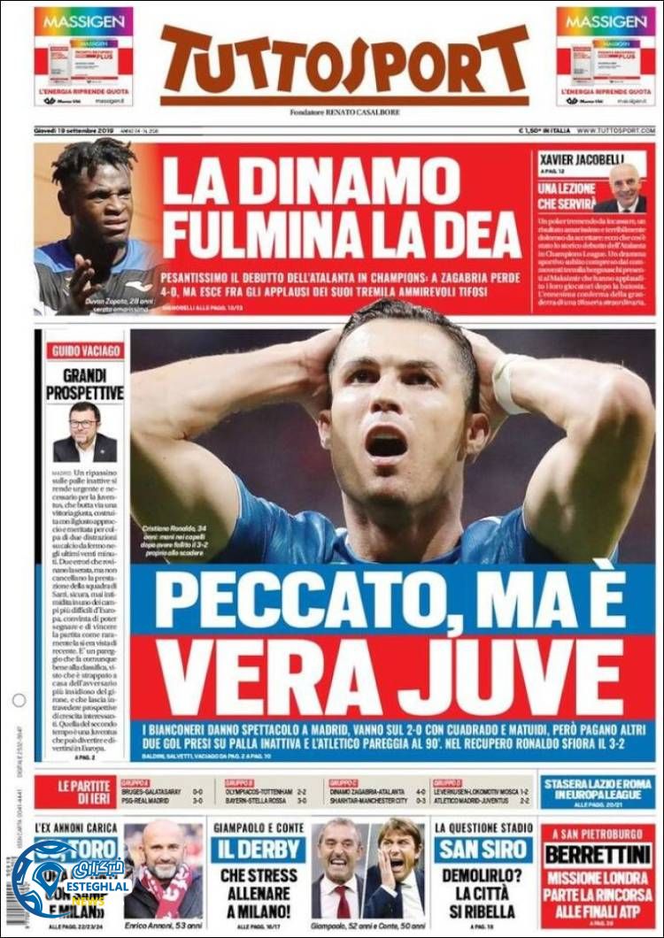 روزنامه ورزشی توتو اسپورت پنجشنبه 28 شهریور 1398