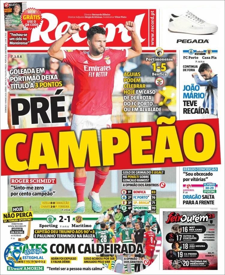 روزنامه ورزشی رکورد یکشنبه 24 اردیبهشت 1402 