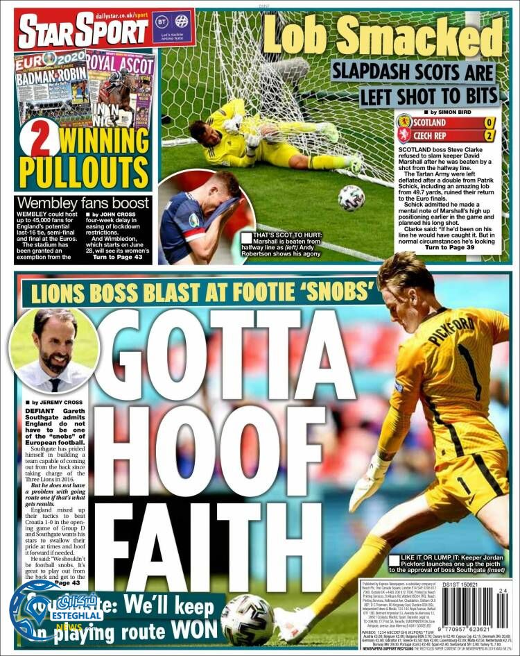 روزنامه ورزشی استار اسپورت سه شنبه 25 خرداد 1400